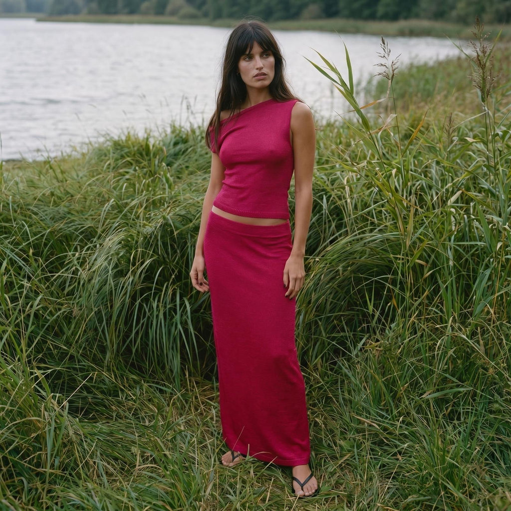 Nicole Raspberry Skirt